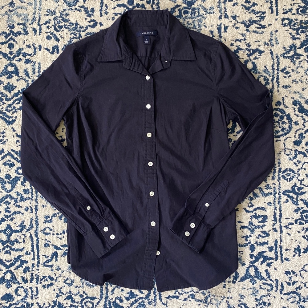 Lands’End Navy Button Down - 2